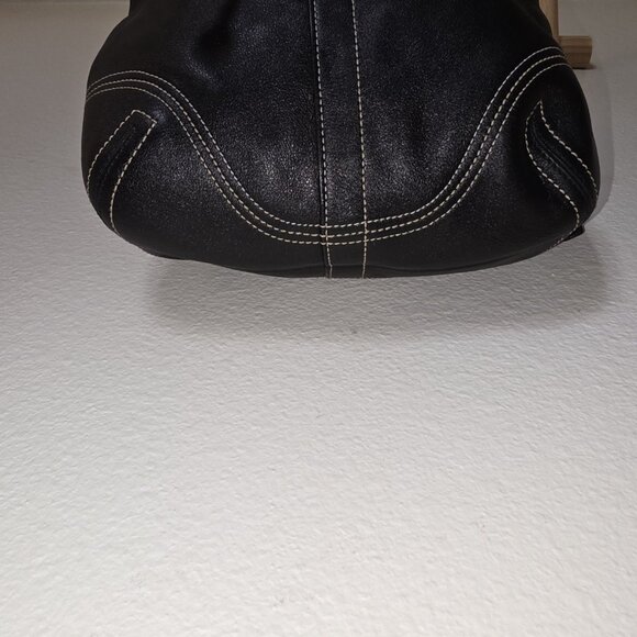 Vintage Coach Soho 3559 Black Leather Backpack Purse Drawstring Buckle - Picture 11 of 16